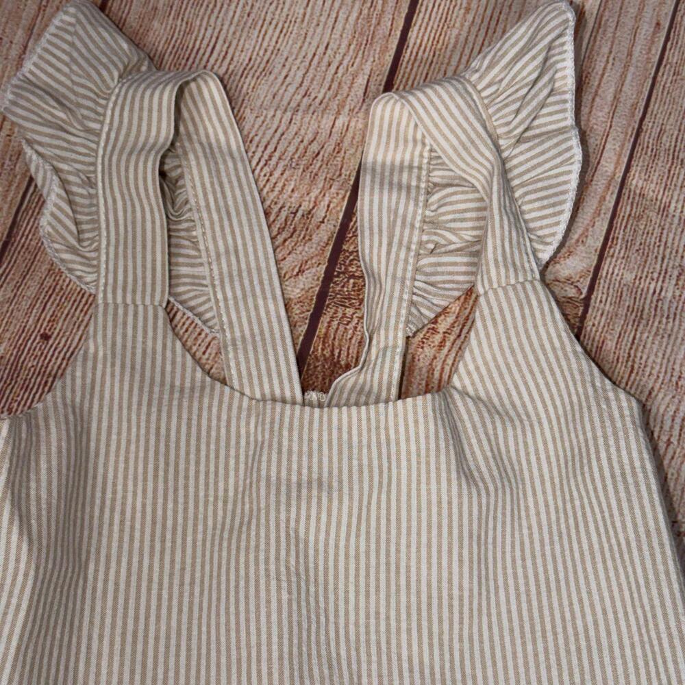 Striped Ruffle Sleeve Girls 5/6 Dress - Picture 3 of 5